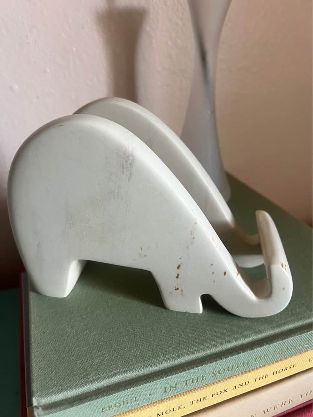 Minimalist White Stone Book Stand / Tablet Holder